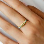 ENAMEL HUGE TWISTED GOLD RING