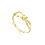 TWISTED TIE SHAPE GOLD RING