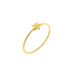 TWISTED BAND WITH STAR GOLD RING