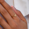 SOLID SHINNY HEART GOLD RING