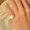 PLAIN LETTERS SIGNET GOLD RING