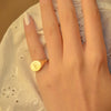 PLAIN LETTERS SIGNET GOLD RING