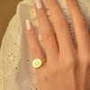 PLAIN LETTERS SIGNET GOLD RING