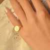 PLAIN LETTERS SIGNET GOLD RING