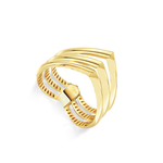 TRIPLE V-SHAPE GOLD RING