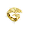 MULTI-WAVED OPEN BAND GOLD RING