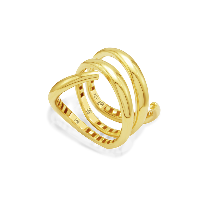 BOLD SPIRAL GOLD RING