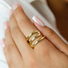 LOOPED SHAPE GOLD RING