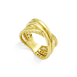 TWISTED X-SHAPE GOLD RING