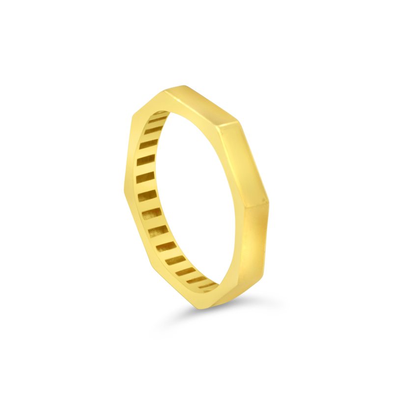 HEXAGON GOLD RING