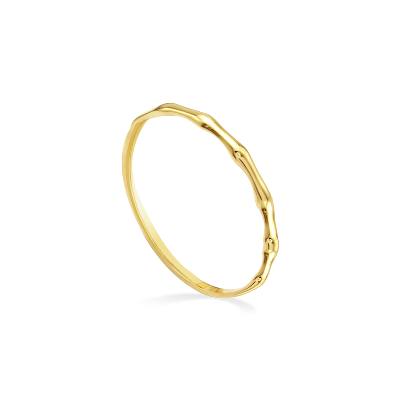 TINY CRACKED GOLD RING