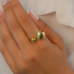 DOUBLE SWOLLEN BALLS GOLD RING