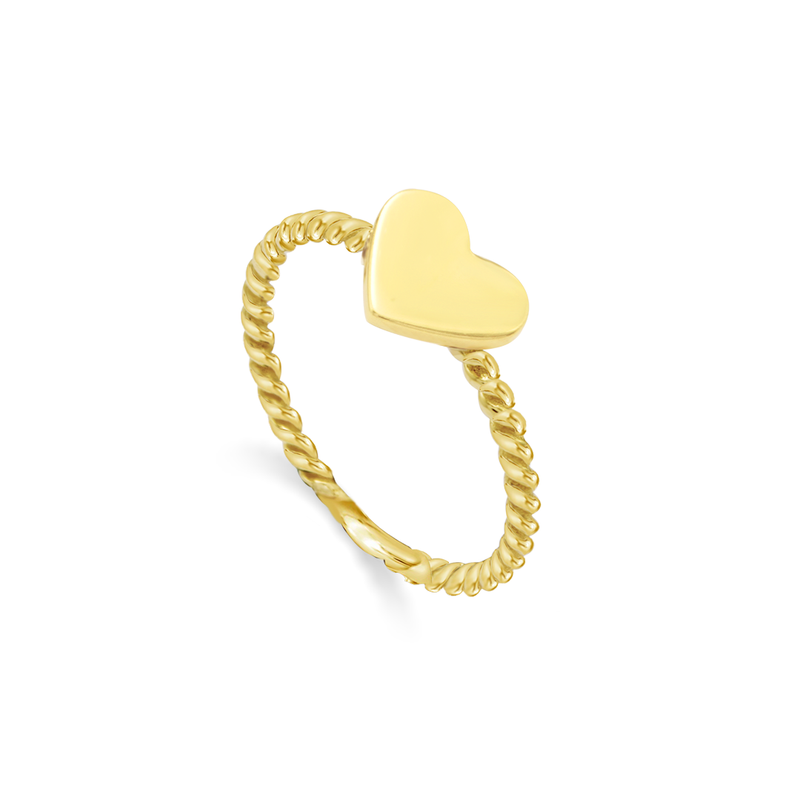 TWISTED HEART GOLD RING