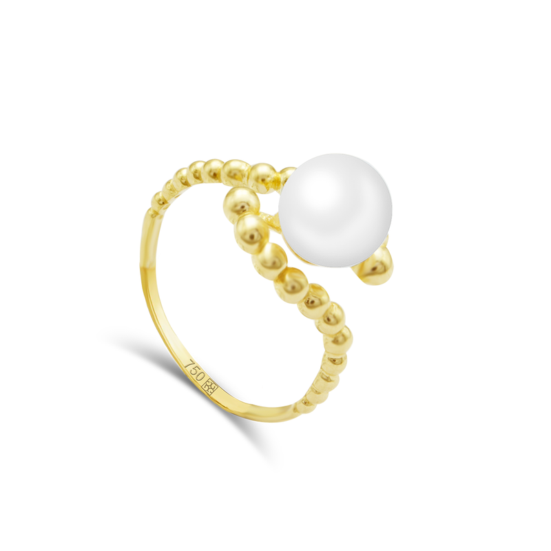 PEARL BEADED GOLD RING