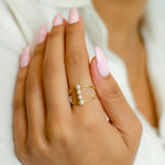 LINE OF PEARL GOLD RING