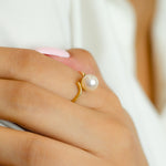 ONE PEARL GOLD RING