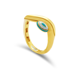 BLUE EYE BAND GOLD RING