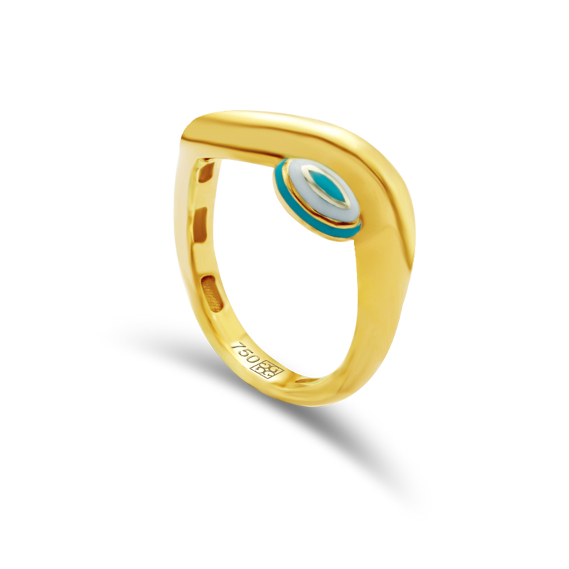 BLUE EYE BAND GOLD RING