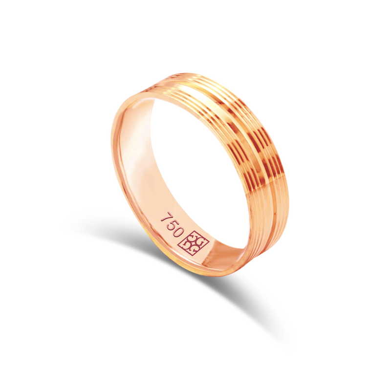 FLAT LINED BAND GOLD RING