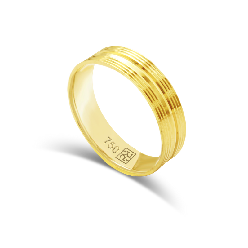 FLAT LINED BAND GOLD RING