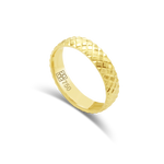 TEXTURED BAND GOLD RING