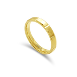 HORIZONTAL GROOVES BAND GOLD RING