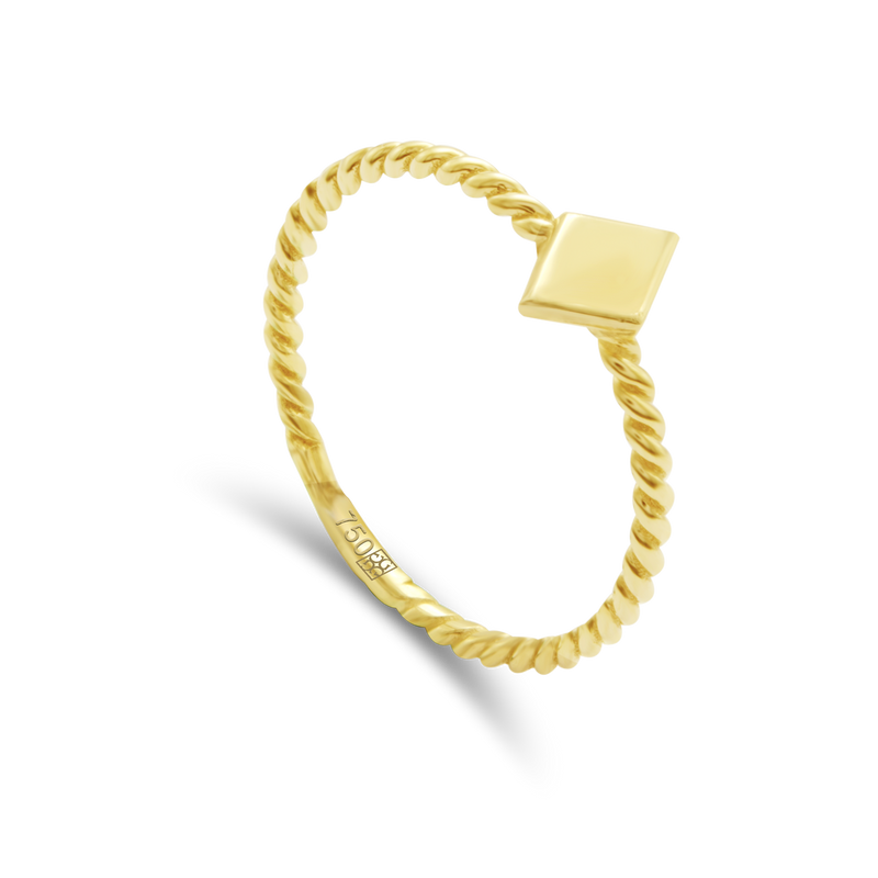 TWISTED RHOMBUS GOLD RING