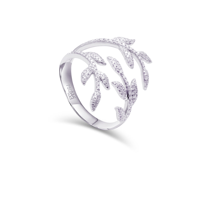 FLORAL OPEN BAND DIAMOND RING