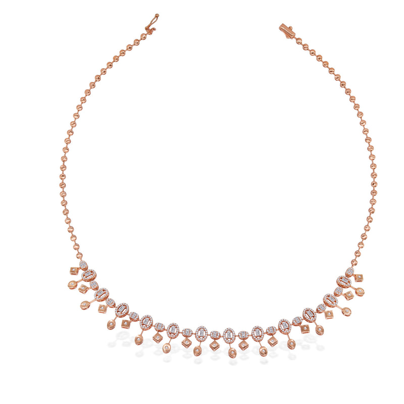 LUXE ROSE DIAMOND DROP NECKLACE