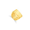 SHINNY SOLID RECTANGULAR HALF ROUND GOLD RING III