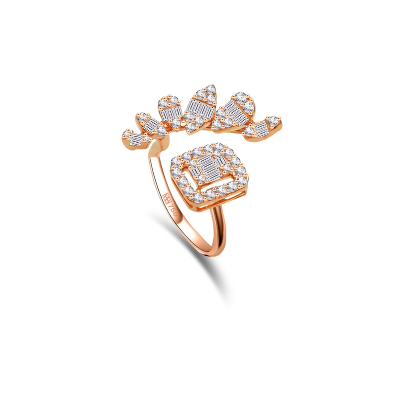 MULTI-SHAPE OPEN BAND DIAMOND RING