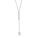 DANGLING CIRCLE Y-SHAPE DIAMOND NECKLACE