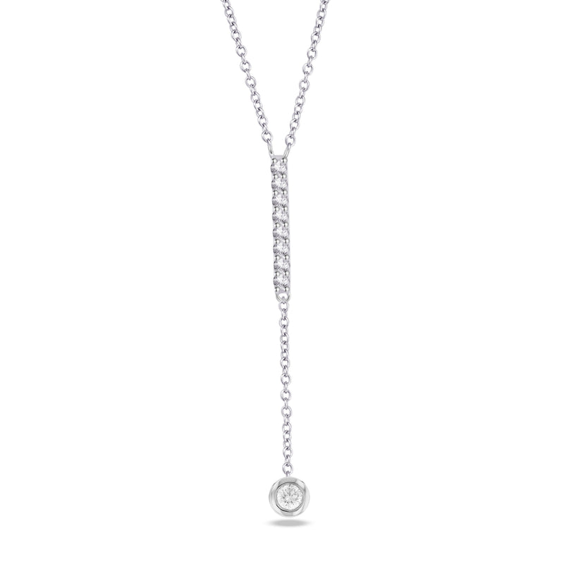 DANGLING CIRCLE Y-SHAPE DIAMOND NECKLACE