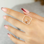 OPENED HEXAGON DIAMOND RING