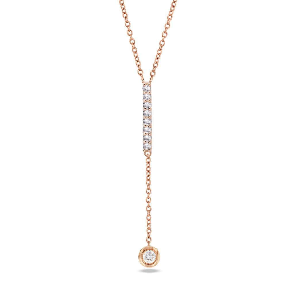 DANGLING CIRCLE Y-SHAPE DIAMOND NECKLACE