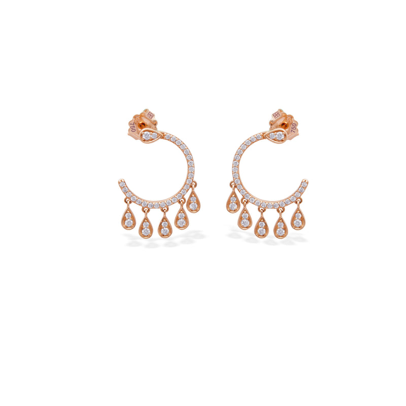 OPENED CIRCLE STUD DIAMOND EARRING