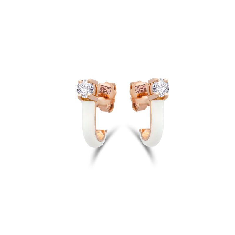 WHITE CURVED STUD DIAMOND EARRING