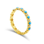 TURQUOISE BEADS DIAMOND RING