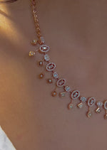 LUXE ROSE DIAMOND DROP NECKLACE