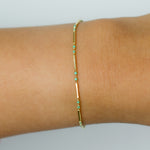 COLOURFUL SLEEK BEADS GOLD BRACELET