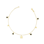 MIXED SIZES AND COLORS STARS GOLD ANKLET