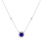 HUGE COLORED ROUNDED STONE DIAMOND NECKLACE