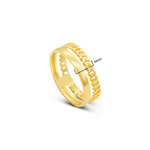 DOUBLE GOURMET AND PLAIN GOLD RING