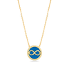 INFINITY SHAPE ON A COLOURED SHELL GOLD NECKLACE