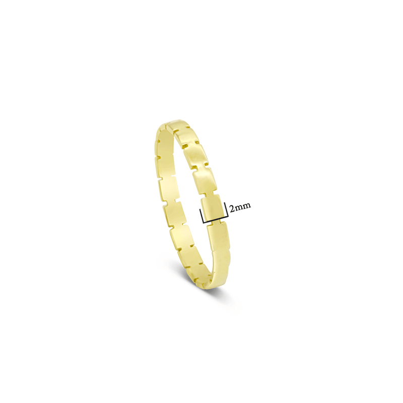 BAND OF SOLID RECTANGLES GOLD BAND