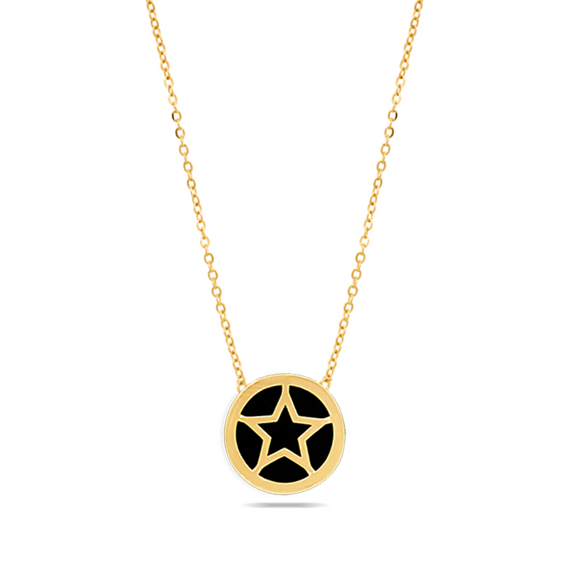 STAR ON COLOURED SHELL GOLD NECKLACE