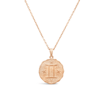 DOUBLE FACED GEMINI HOROSCOPE GOLD NECKLACE