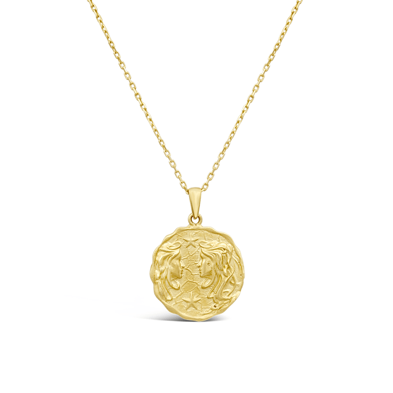 DOUBLE FACED GEMINI HOROSCOPE GOLD NECKLACE