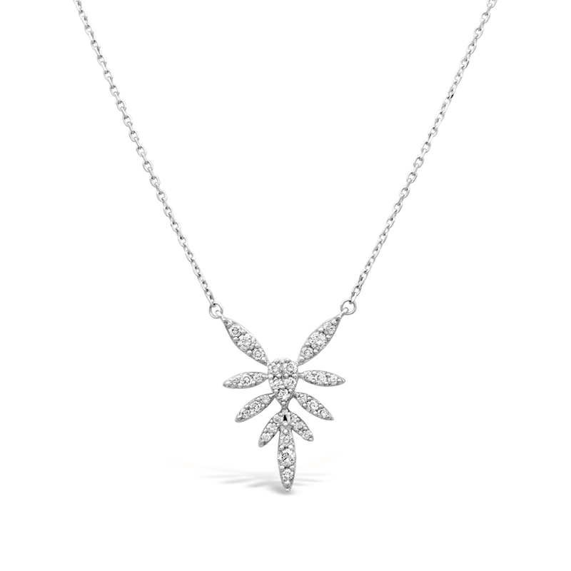 LEAVES SHAPED DIAMOND NECKLACE