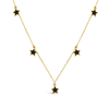 FIVE SMALL COLOURED STARS GOLD NECKLACE